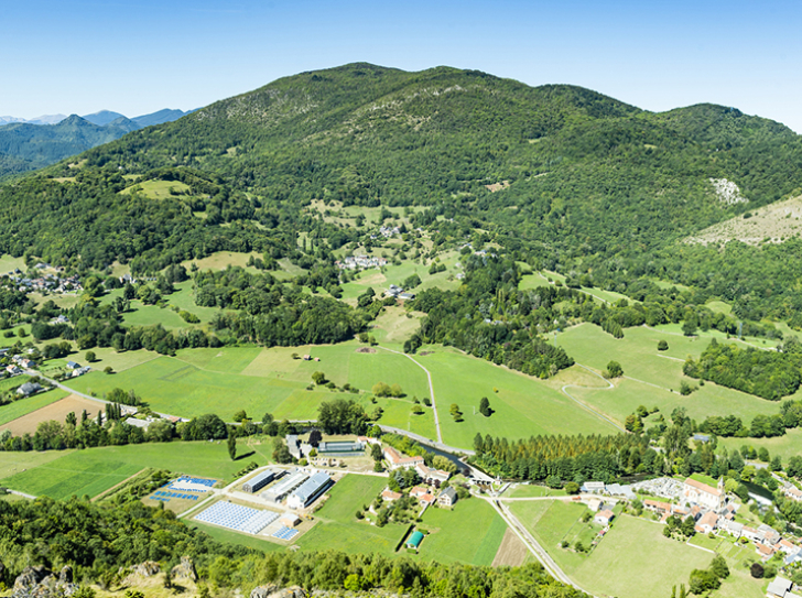 Vue aérienne de la Sete, à Moulis